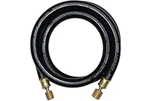 Appion MH120006EAK 1/2" Diameter Hose, 3/8" FL to 1/4" FL Vacuum Certified Refrigerant Hose, 6', Black