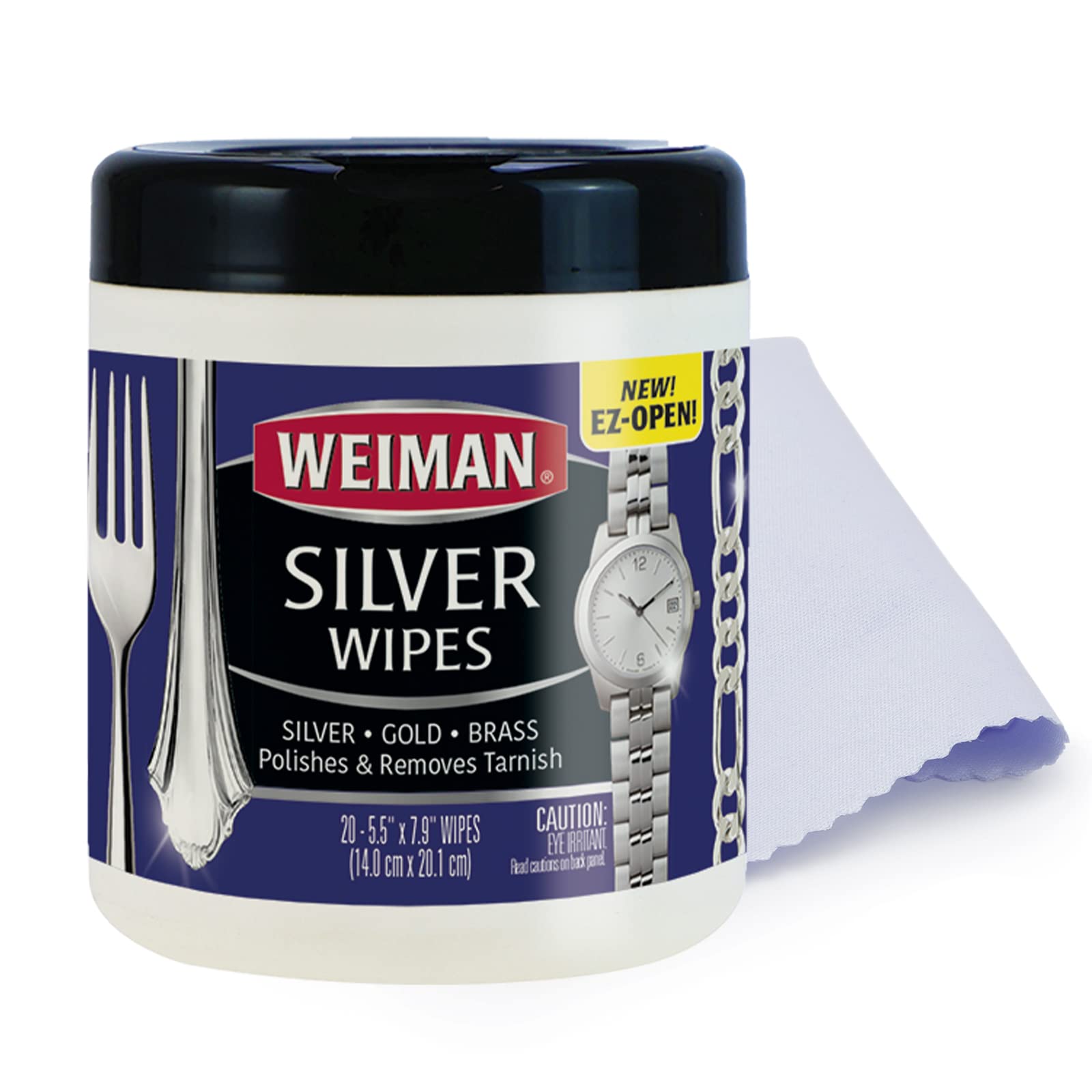 Weiman Jewelry Polish Cleaner and Tarnish Remover Wipes - 20 Count with Polishing Cloth