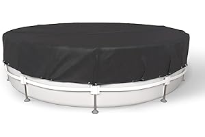 BIRODEKO 10FT Round Pool Cover, Stock Tank Pool Cover Protector with Pool Cover Accessories, Round Hot Tub Cover Ideal for Waterproof and Dustproof