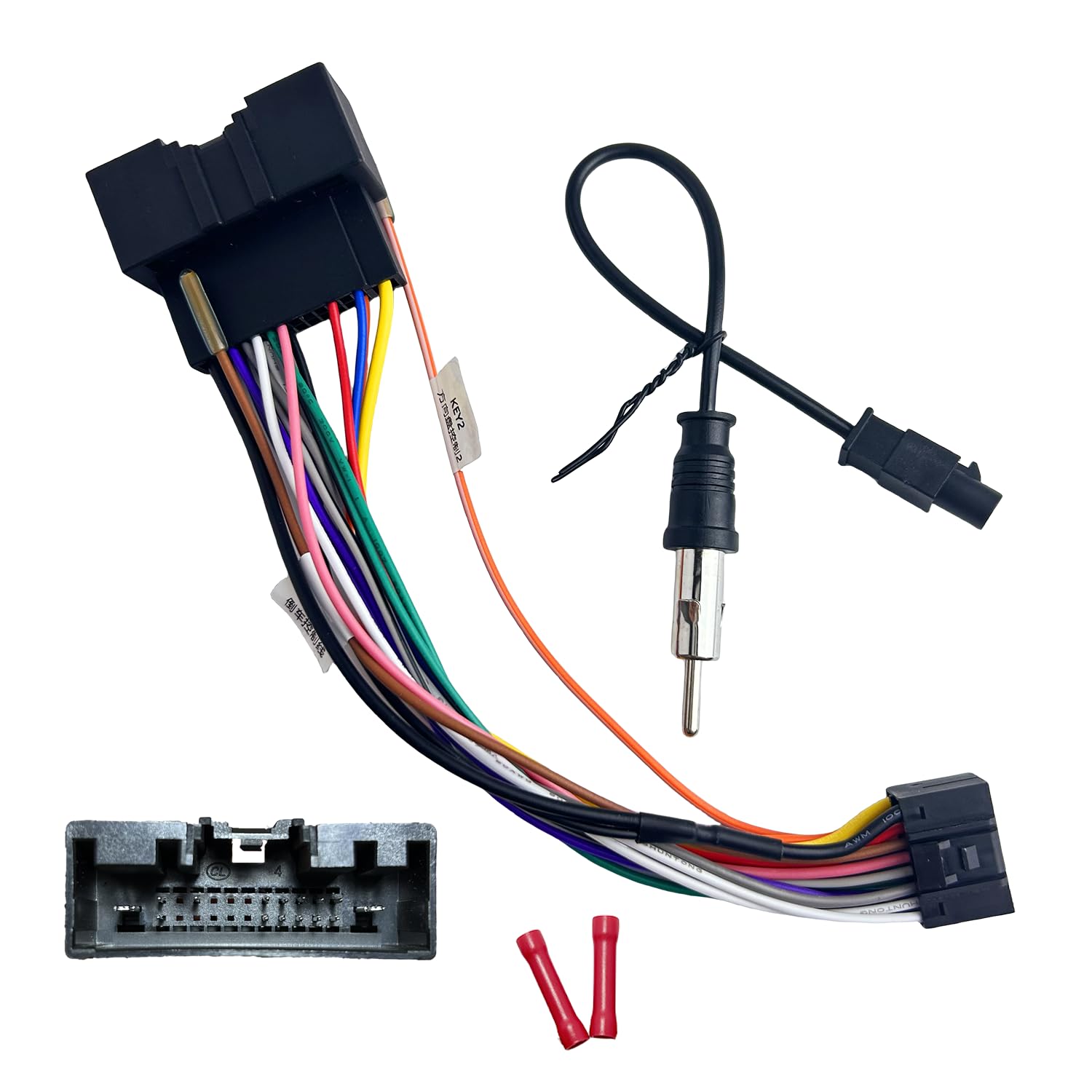 Photo 1 of 16Pin ISO Aftermarket Radio Harness Adapter for Ford 2011-2020 with Radio Antenna Adapter, 16Pin Android Car Stereo Wiring Harness with Reverse Cable for Ford F150 250 350 450 550 Edge Explorer