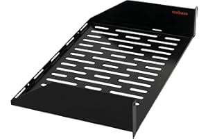 ECHOGEAR 2U Rack Shelf - Universal Design Works with Any Rack - Holds 50bs of Servers, Network Gear, or AV Equipment - 12" Deep Steel Shelf with Ventilated Design - Install Hardware Included