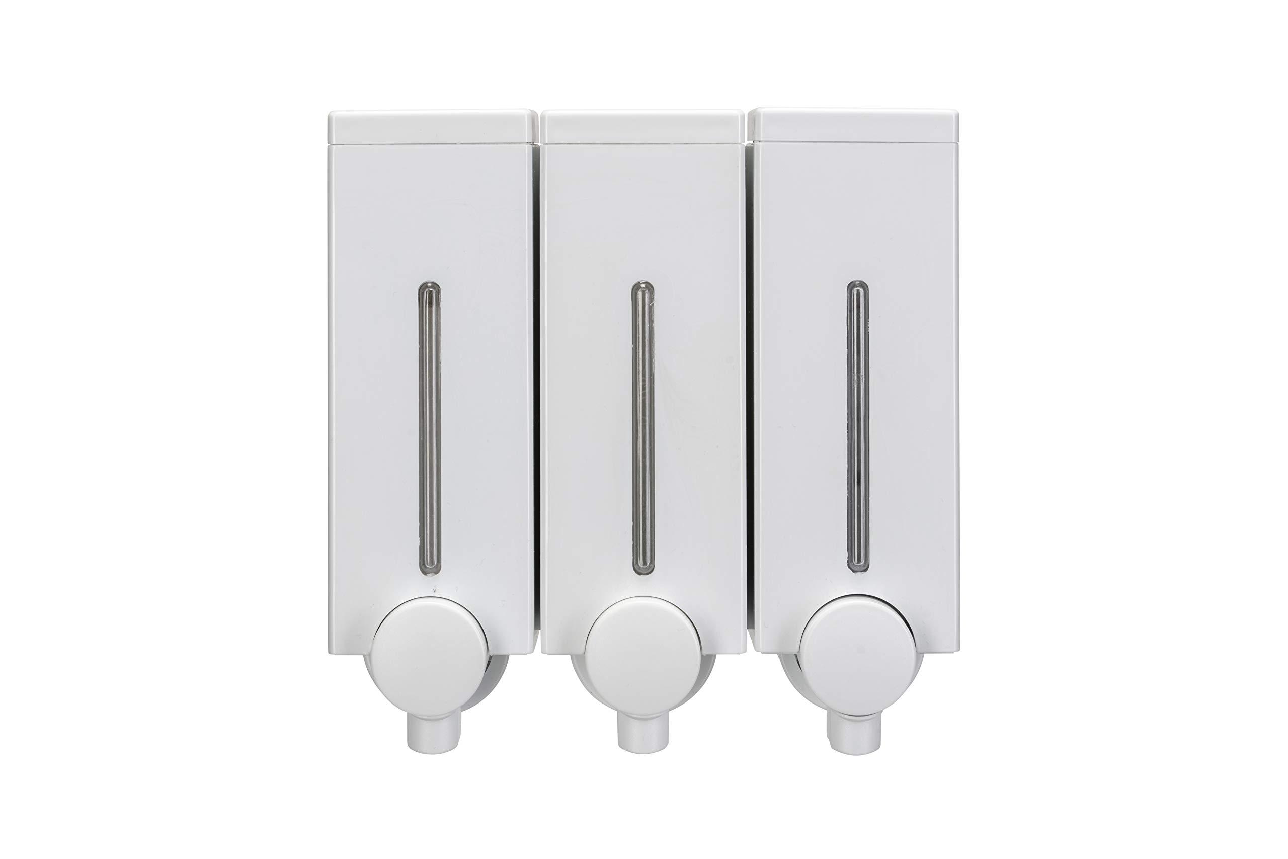 Croydex Slimline Triple Soap Dispenser - 450ml Capacity in Each Dispenser, Easy Refill, Wall-Mounted Hand Soap Dispenser for Bathroom, Simple Screw to Wall Design, White, All Fixings Included — image 1