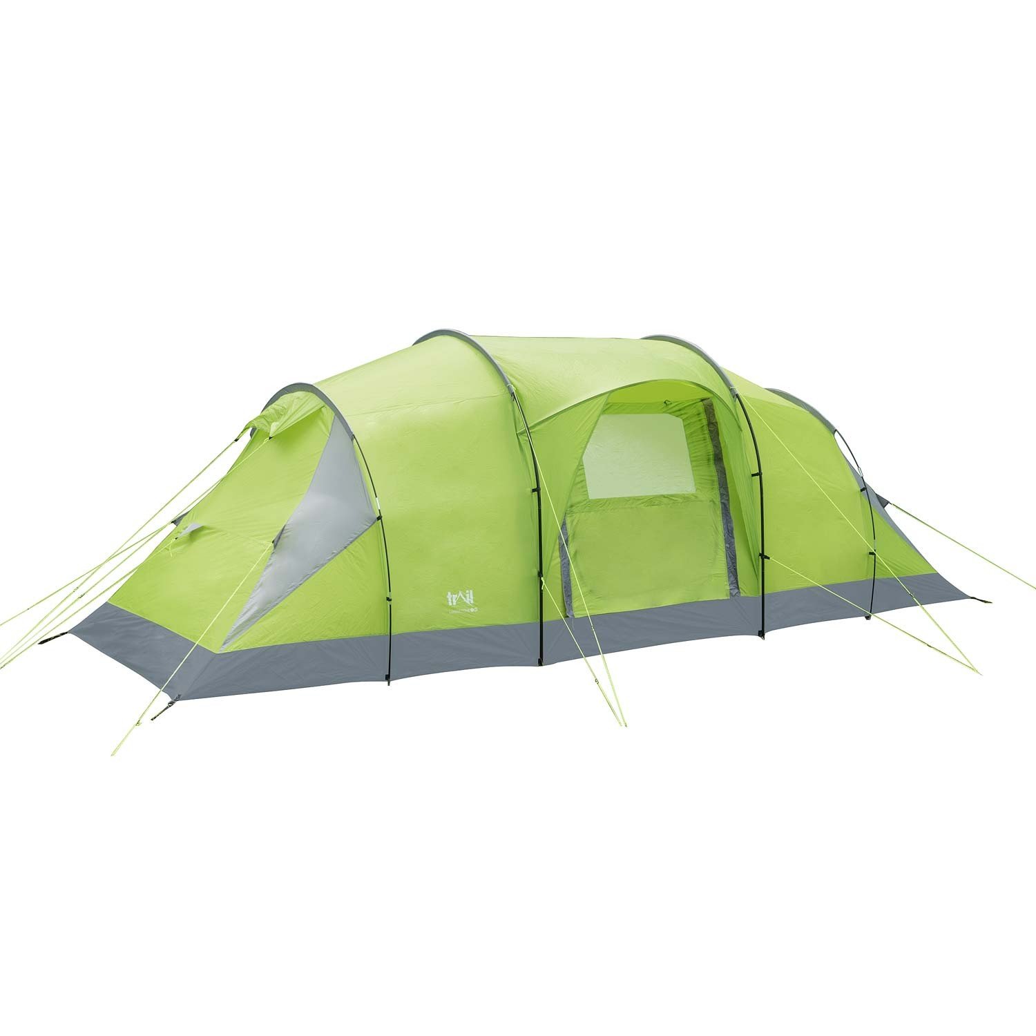 Large 6 8 Person Man Family Tunnel Tent Sewn In Groundsheet 4000mm Water Column 3 Bedrooms Living Room Standing Space Carry Bag