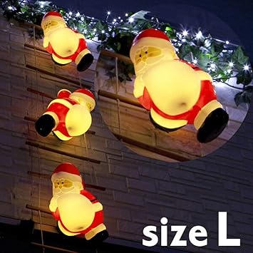 Amazon Co Jp イルミネーション はしごを登る可愛いサンタのモチーフ Ledイルミネーション 36球 8パターン点滅 ホーム キッチン