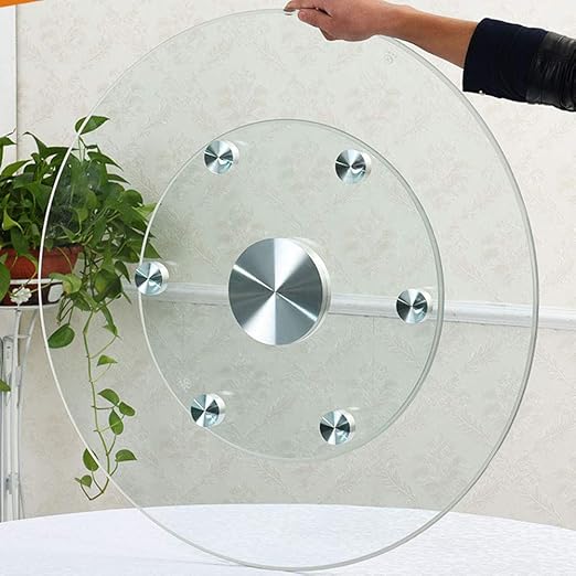 Round Turntable Tray Tempered Glass Lazy Susan Rotating