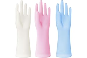 Cleaning gloves for household Rubber dishwashing gloves for kitchen 3 or 6 Pairs Reusable,Durable,Light,Thin.
