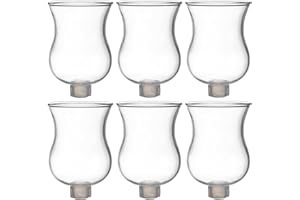VIHOSE Bulk Set of 6 Clear Peg Votive Holders with Rubber Gasket 3.5" Glass Wholesale Candelabra Hurricane Glass Shades Votive Candleholder Cups for Modern Contemporary Home Decor