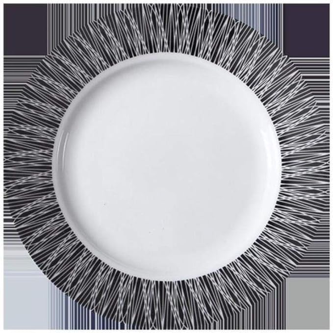 Dining Table Set Plate Model Room Decoration Black Pattern Plate Dining