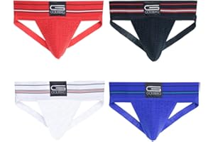 Athletic Supporters – 4 Pack in Assorted Colors – Contoured Waistband