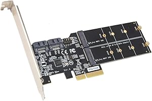 IO CREST 2 M.2 B Key and 2 Port SATA III PCIe 3.0 x4 Non-RAID Expansion Card Asmedia ASM1164