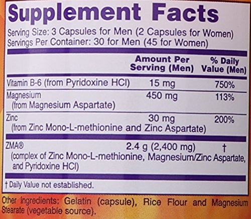 NOW SPORTS ZMA CAPSULES, 90 COUNT