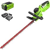 Greenworks 40V 24" Cordless Hedge Trimmer (1" Cutting Capacity), 2.0Ah USB Battery and Charger Included