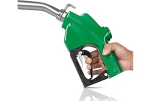 BreAro 1" NPT Automatic Fuel Nozzle with Hook, Gas Nozzle Diesel Pump Handle Max Flow Rate 30GPM, 3-speed Padlock, Auto Shut Off, 19/16" (OD=30mm) Spout for Gasoline, Diesel, Kerosene Biodiesel