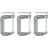 Olympia Tools Heavy Duty Cast Iron C-Clamps with 3-Inch Jaw Opening and 2-Inch Throat, 3 Pack