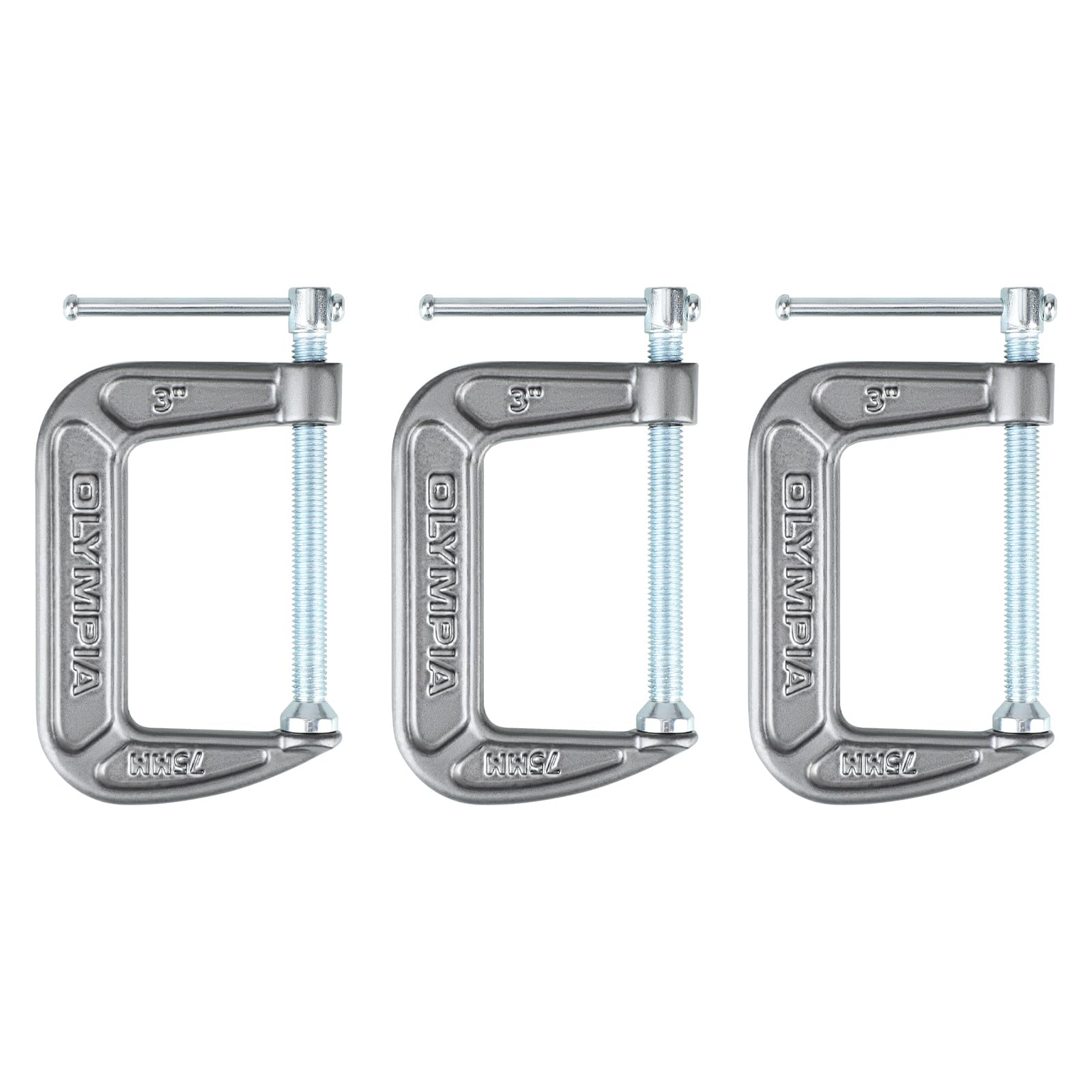 Photo 1 of ** 1 PACK ** Olympia Tools Heavy Duty Cast Iron C-Clamps with 3-Inch Jaw Opening and 2-Inch Throat, 3 Pack