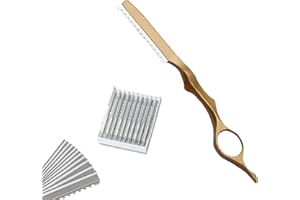 Lyyxjsltd Professional Hair Thinning Razor Set for Styling Texturing Hair Cutting Thinner with 10 Replacement Blades Salon Ho