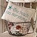 The Beach Fixes Everything - Burlap Accent Pillow with Star Fish - Aqua Print on Light Burlap - 12-in x 8-in