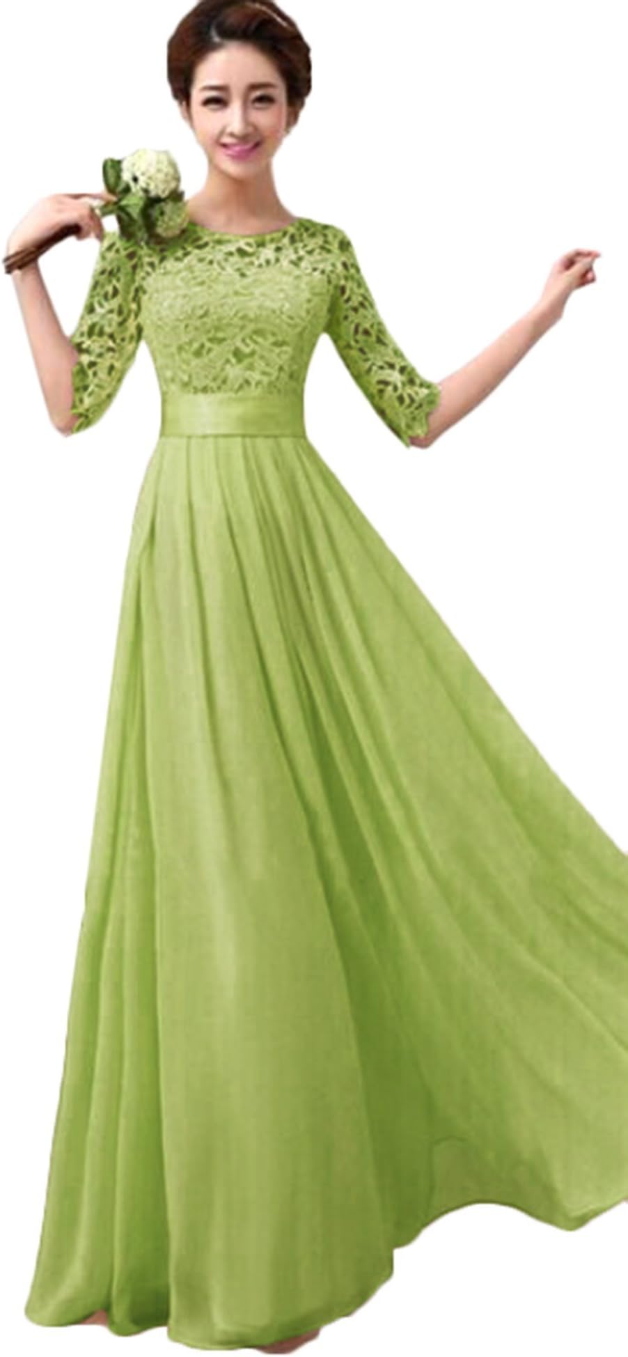 Rianbox Women Gorgeous Elbow Sleeve Sexy Elegant Prom Dress XX-Large, Grass Green