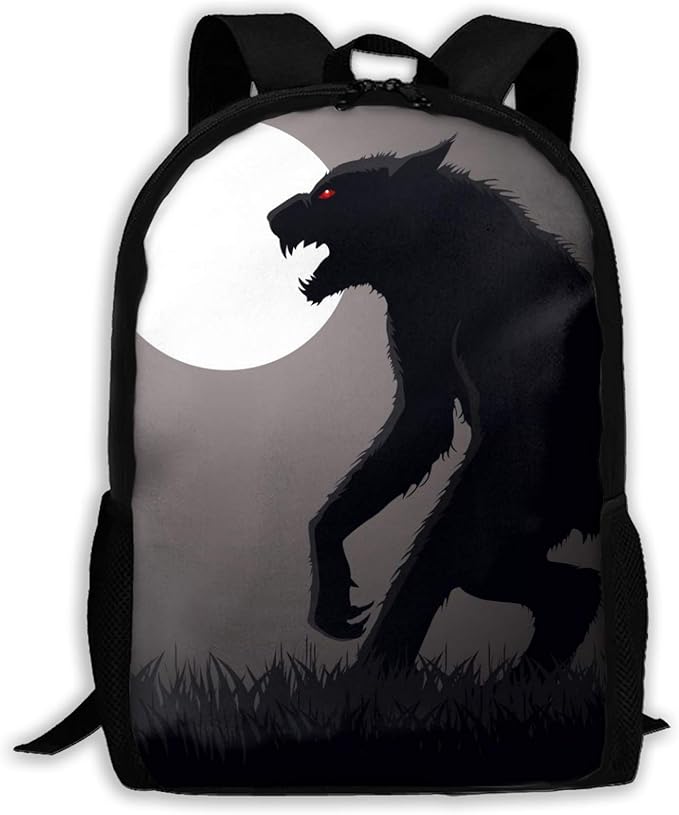 Lurking Werewolf Backpacks Casual Bookbag Travel Bags