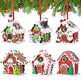 6 Pcs Gingerbread House Decorative Christmas Tree