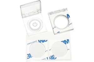 CENTMEHR PC Power Button Cover Self-Adhesive - Power Switch Cover Rectangle with Stickers to Prevent Accidental Pressing for Computer, Light Pad, TV, Dishwasher, Wash Machine (2, Φ=0.67“)
