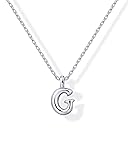PAVOI Rhodium Plated Bubble Initial Letter Pendant