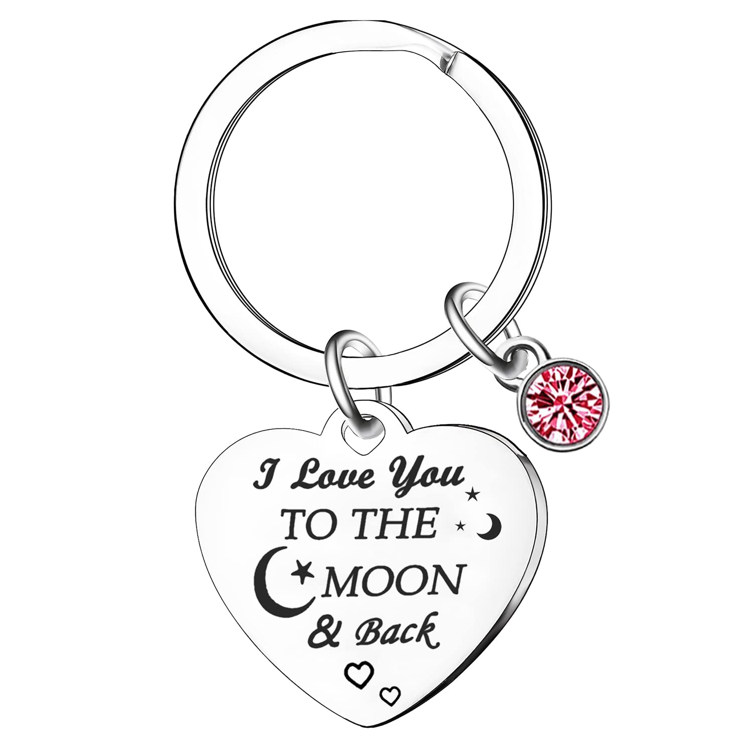 Gifts for Women Men Keyrings Gifts For Her Him Gifts For Mum Dad From Daughter Son Keychain Gift For Girlfriend Boyfriend Birthday Anniversary Christmas Keychain I Love You to The Moon & Back (Pink)