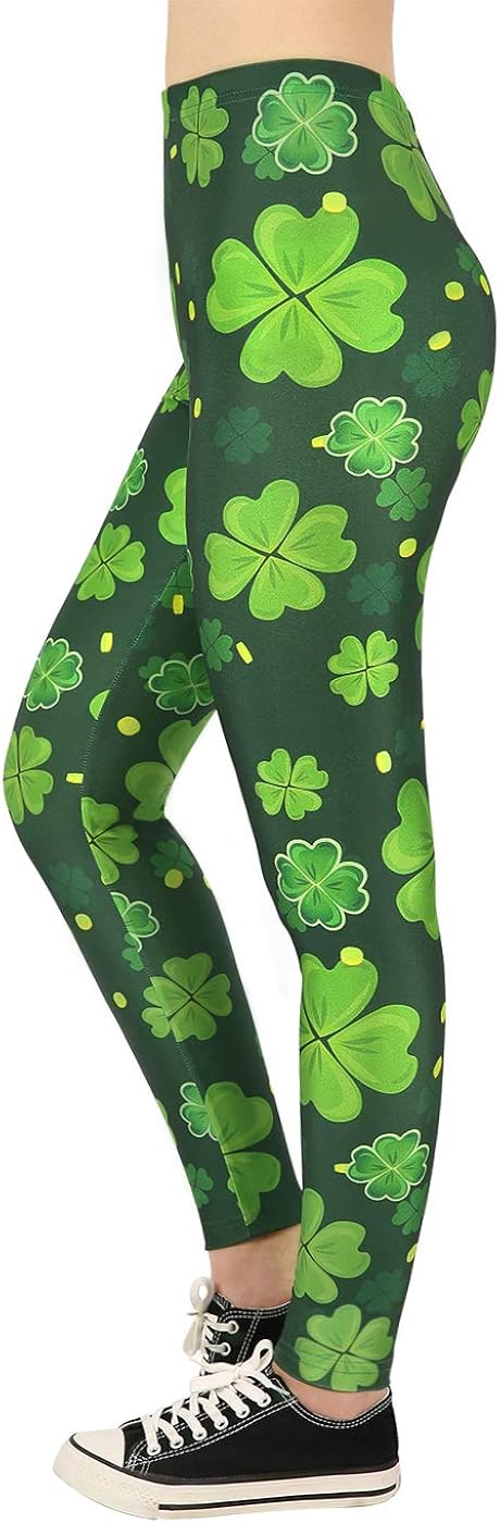 HDE Trendy Design Workout Leggings - Fun Fashion Graphic Printed Cute Patterns