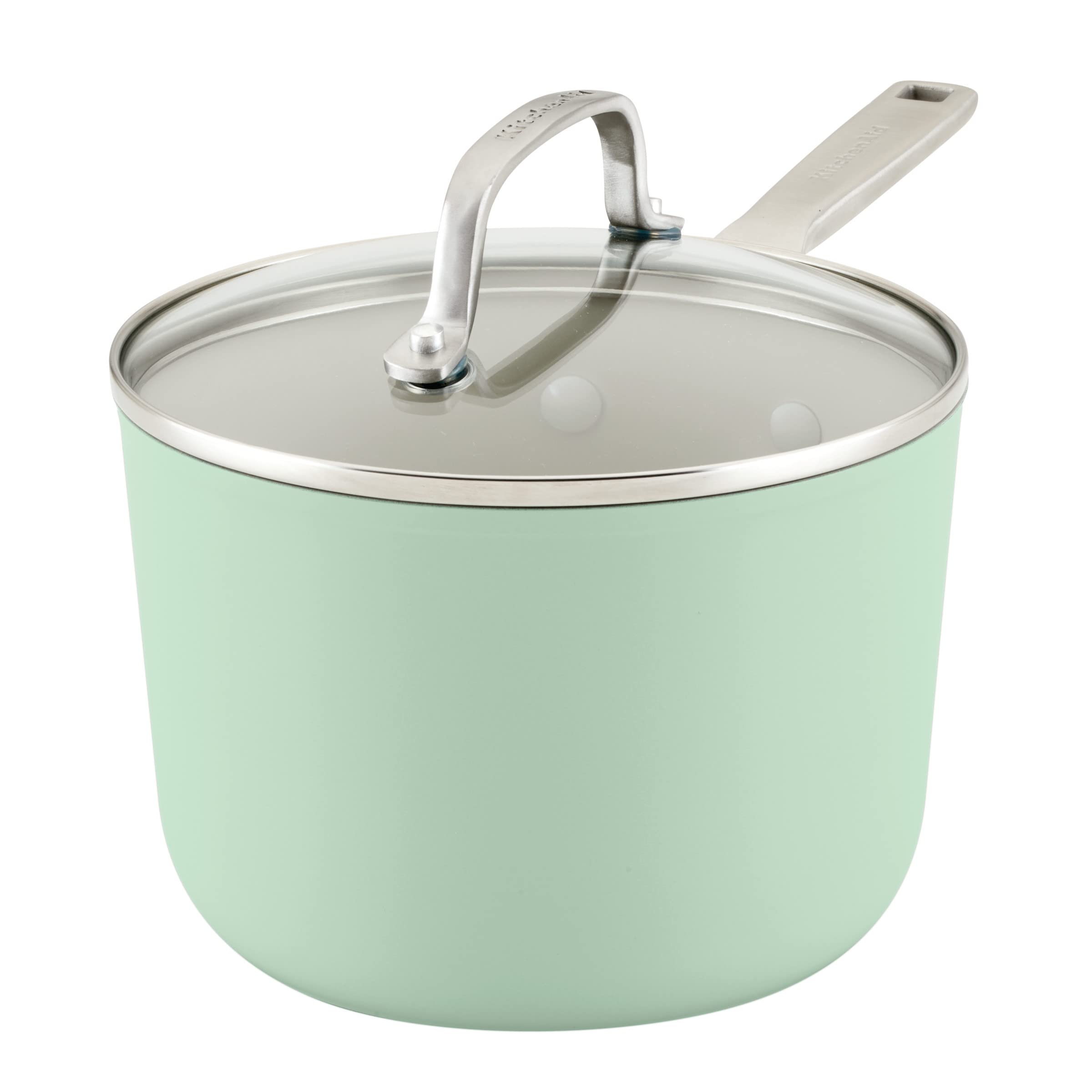 Photo 1 of ***MISSING PART*** KitchenAid Hard Anodized Ceramic Nonstick Cookware Sauce Pan with Lid, 3 Quart - Pistachio