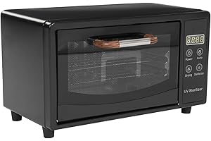 KREIAOER Sterilizer for Nail Tools, 10L Multifunctional Nail Tool Cleaning Machine, Nail Tool Sterilizer with UV & 167℉ Hot Air, Adjustable Tiers, LED Display, For Hair, Salon, Spa, Nail, Salon (Black)