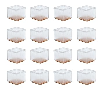 Haptime 16 Pcs Silicone Chair Legs Cover Table Feet Pads Square Furniture Legs Floor Protectors 1 1 4 To 1 3 8 Inch 30 35mm