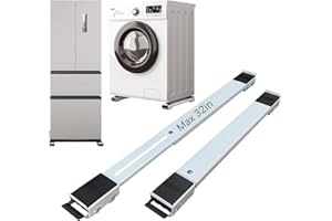 YU LI 3DH Appliance Rollers Heavy Duty,Max 32in,Second Generation Extendable Appliance Rollers Mobile Washing Machine Base Easily Move Washing Machines, Dryers, Refrigerators, Furniture (White)