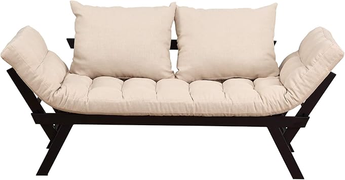 Amazon Com Homcom Click Clack Couch Convertible Futon Sleeper