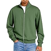 DJFODJ Men's Hoodless Sweatshirt with Full Zipper Jacket