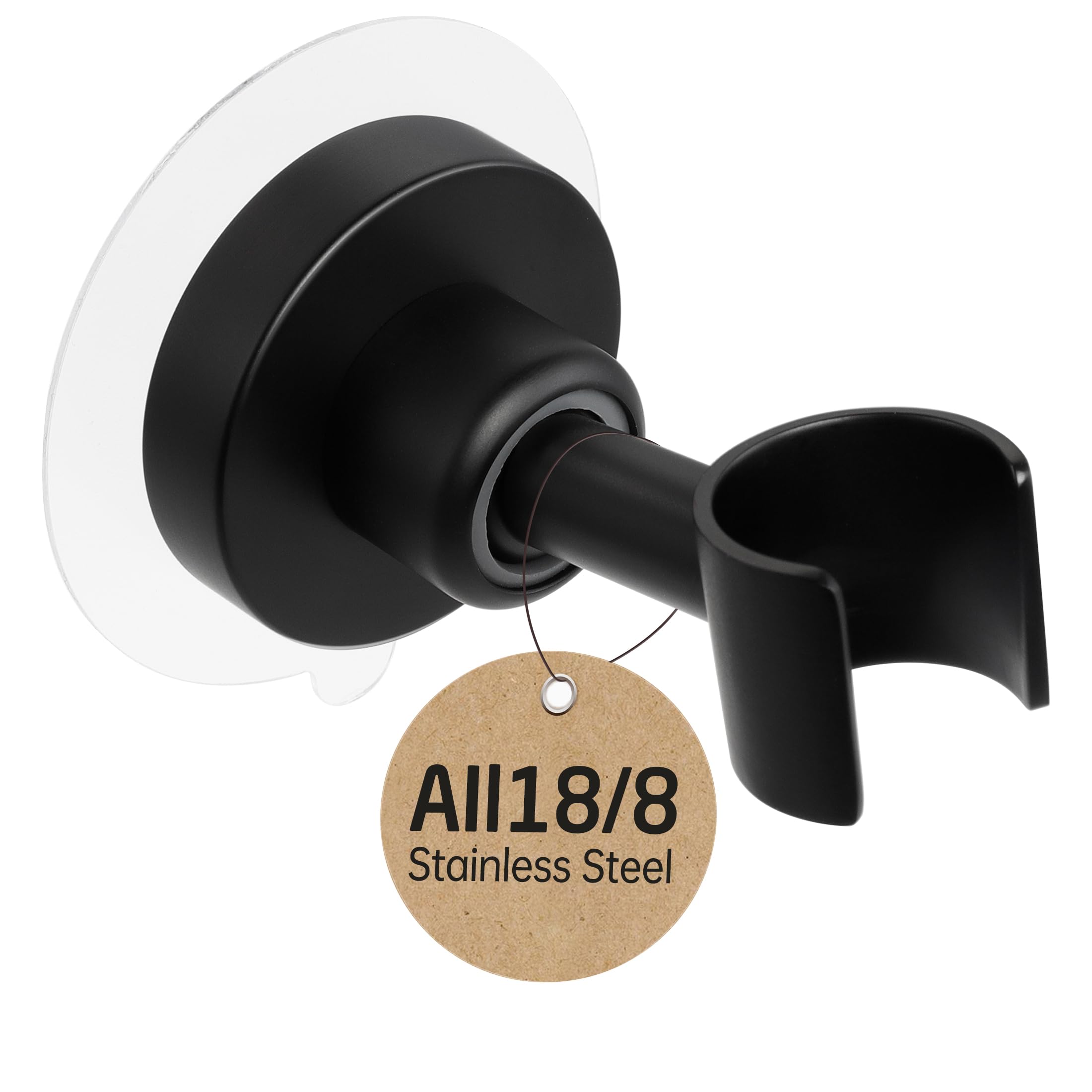 Photo 1 of KES Shower Head Holder Adhesive, 18/8 Stainless Steel Adjustable Handheld Shower Head Holder (21mm-23mm) No Drill Wall Mount Metal Shower Head Holders Matte Black, C207DF-BK