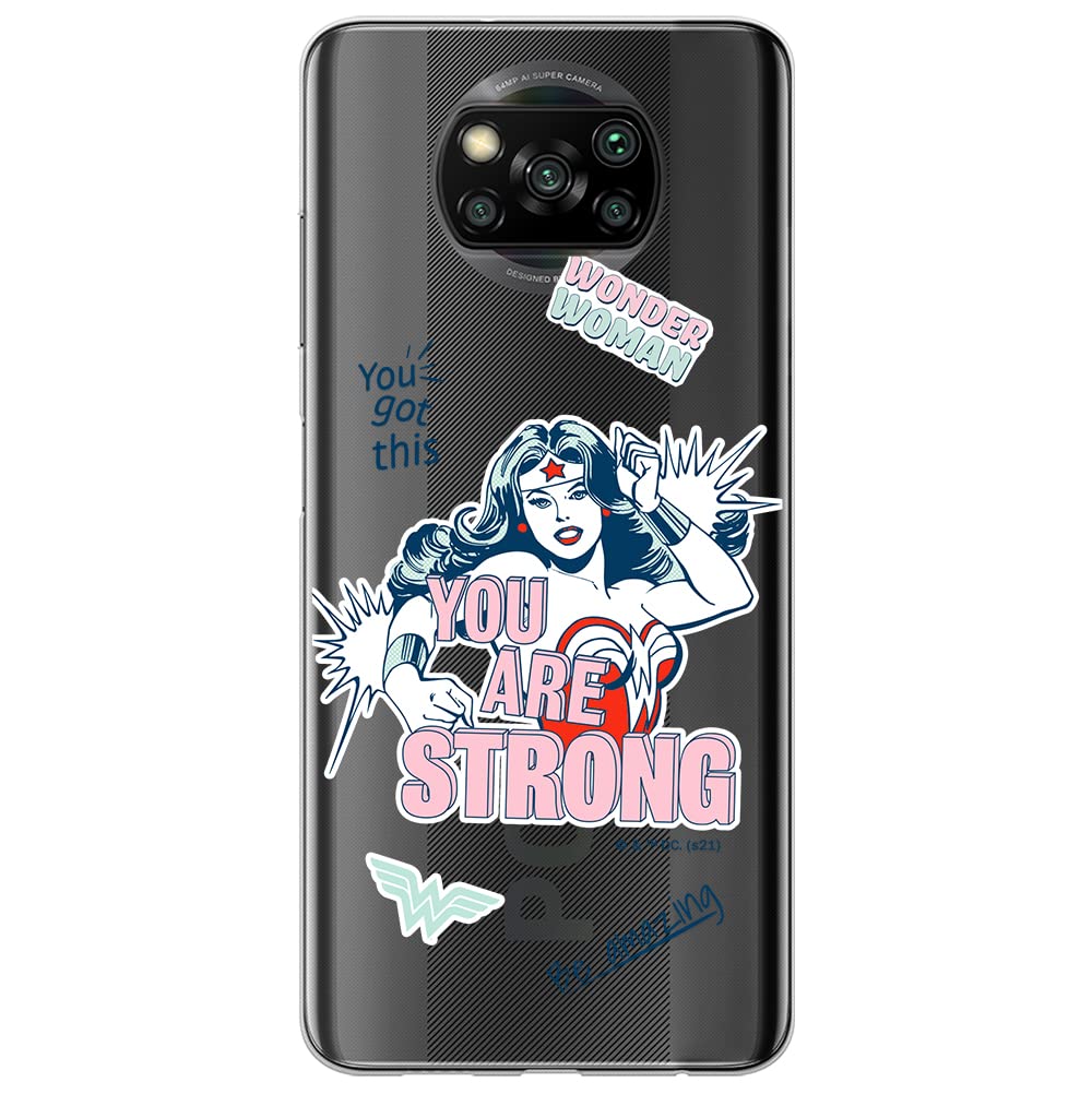 ERT GROUP mobile phone case for Xiaomi POCOPHONE X3 original and officially Licensed DC pattern Wonder Woman 025 optimally adapted to the shape of the mobile phone, partially transparent