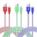 OKRAY 3 Pack 6ft/1.83M Durable Braided Nylon Tangle-Free Micro USB 2.0 Cable Sync Charging Cord Charger Cable Compatible for Android, Samsung Galaxy, HTC, Google Nexus, Sony, Nokia (Red Green Blue)