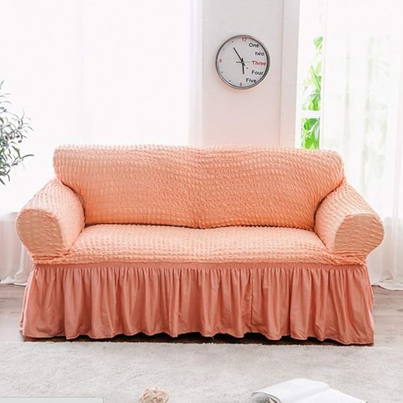 SVIOSOFACOVER Rustic Stretchable Orange Sofa Couch Cover