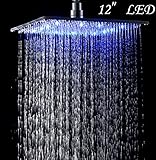 LED Colors 12 Inches Top Shower Head Chrome Brass Rainfall Over-head Sprayer