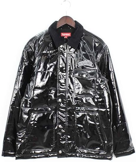 supreme quilted patent vinyl work jacket