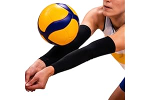 2 PCS Volleyball Arm Sleeves, Arm Sleeves with Compression, Protective Pads and Thumbhole, UV Protection Sports Sleeves for Y