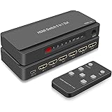 HDMI Switch 5x1 HDMI Switcher 5 in 1 Out HDMI Switch Selector 5 Port Box with IR Remote Control HDMI 1.4 HDCP 1.4…