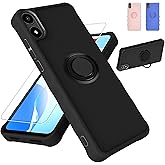 jioeuinly for AriVoice A67L Case Compatible for Foxx FoxxD A67L Phone Case Cover [with Tempered Glass Screen Protector][ 2MM Thickening Super Protection][Ring Support] Black