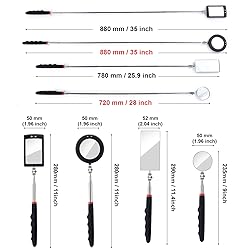 KABUDA 4PCS Telescoping Inspection Mirror LED