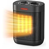 1000W Small Space Heater for Indoor Use, 2S Fast Heating, PTC Ceramic Electric Space Heater with 3 Modes, Thermostat, Overhea