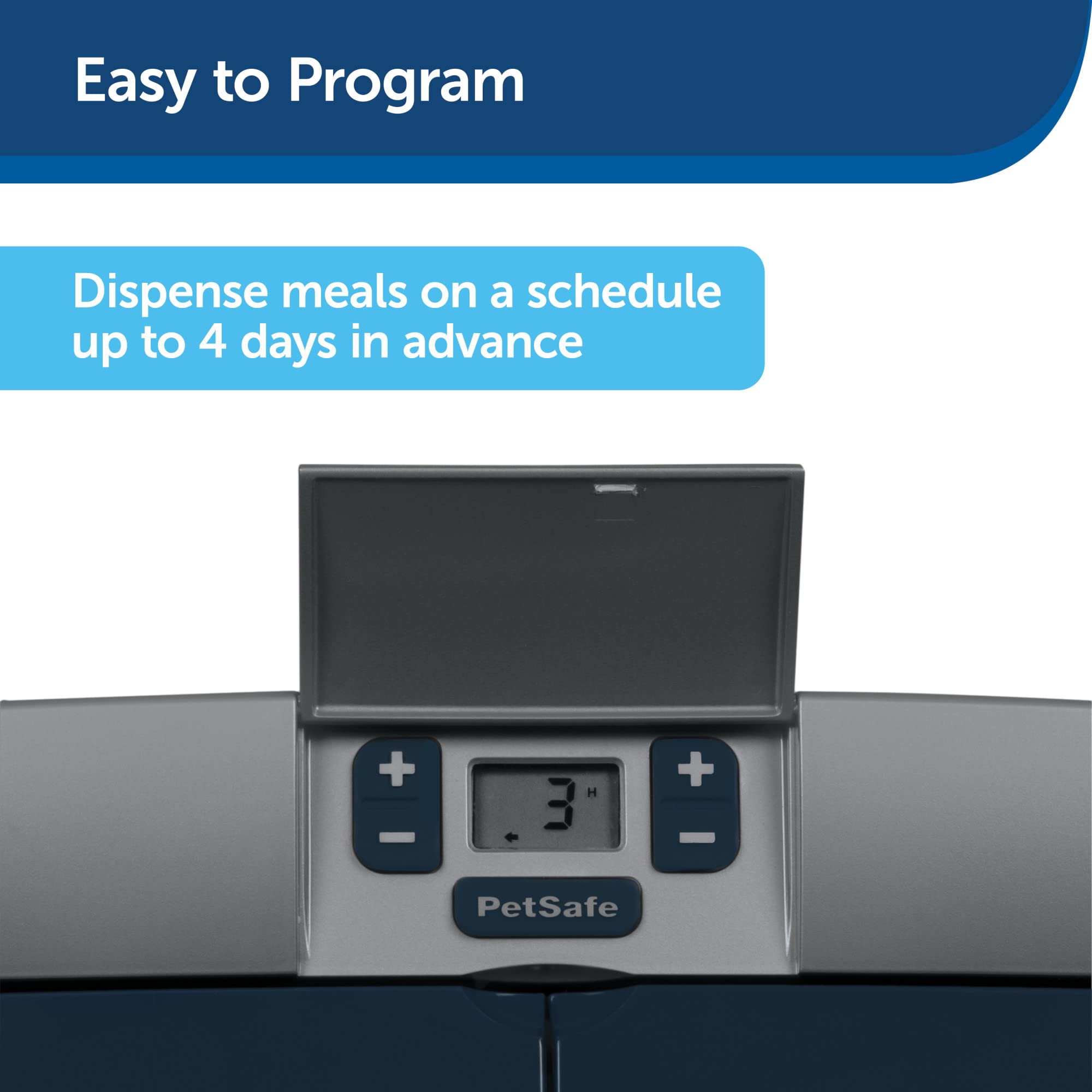 Digital 2 Meal Programmable Pet Feeder, Automatic Dog and Cat Feeder - Dry or Semi-Moist Pet Food Dispenser, Slow Feed Portion Control (3 Cup/16 Ounce), Tamper-Resistant, Dishwasher Safe