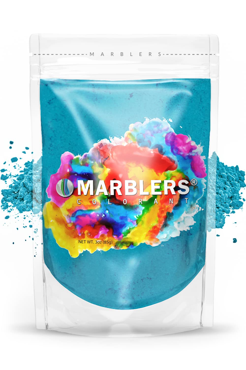 MARBLERS Teal Mica Powder [Turquoise] 3oz (85g) | Cosmetic Grade | Epoxy Resin Pigment | Dye | Non-Toxic, Vegan, Cruelty-Free | Lip Gloss, Nails, Body Butter | Bath Bomb, Candle & Soap Making