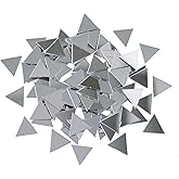 100pcs Self-Adhesive Mirrors Mosaic Tiles, Silver Bulk Triangle Mirrors Mosaic Tiles Small Mirrors Stickers for DIY Crafts Home Decorations,20 X 20mm