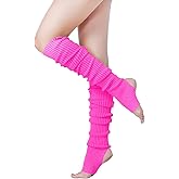 v28 Long Leg Warmer, Women’s Men 80s Party Ribbed Knit Dance Sports