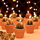 12pcs Cactus Tealight Candles Bridal Shower Gifts Boho Mexican Party Decorations Succulent Candle Mini Tea Light Baby Shower Favors Novelty Fiesta Terrarium Plant Candles Bulk